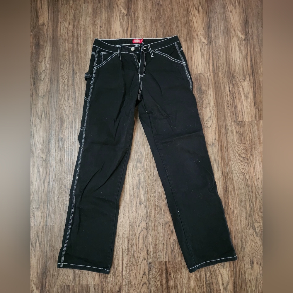 Dickies Black Jeans with White Stitching